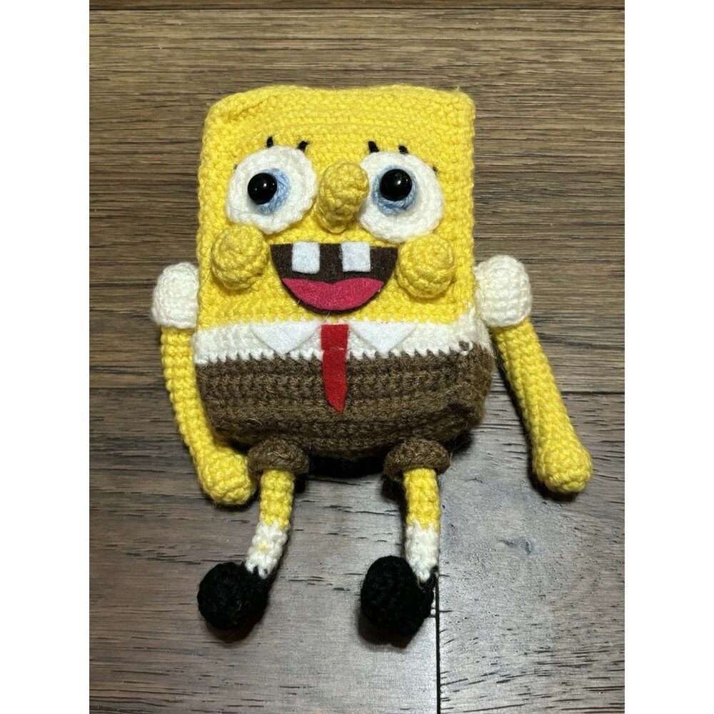 SpongeBob Squarepants Crochet Handmade Homemade Plush SpongeBob Knit